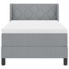 vidaXL Letto a molle con testiera Grigio chiaro 190 x 90 cm Poliestere