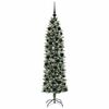 vidaXL Albero di Natale Artificiale Sottile Verde e Bianco 180 cm