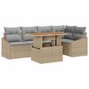 vidaXL Set Divano da Giardino 6 pcs Beige Poly Rattan