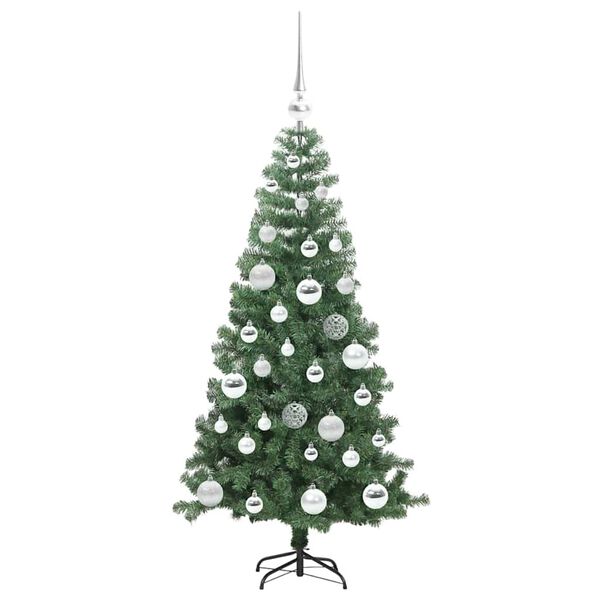 vidaXL Albero di Natale con 150 LED con supporto Verde 120 cm PVC