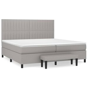 vidaXL Giroletto a Molle con Materasso Grigio Chiaro 200x200cm Tessuto