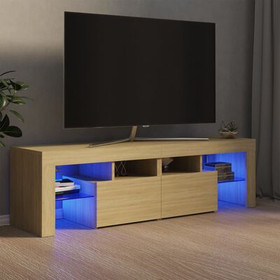 vidaXL Mobile Porta TV con Luci LED Rovere Sonoma 140x36,5x40 cm