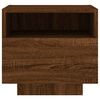 vidaXL Comodino con Luci LED Rovere Marrone 40x39x37 cm