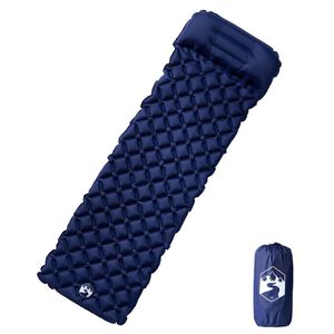 vidaXL Materasso Campeggio Gonfiabile con Cuscino 1 Persona Blu Marino