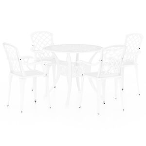 vidaXL Set da Bistrot 5 pz in Alluminio Pressofuso Bianco