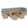vidaXL Set Divano da Giardino con cuscino 10 pcs Beige polyrattan