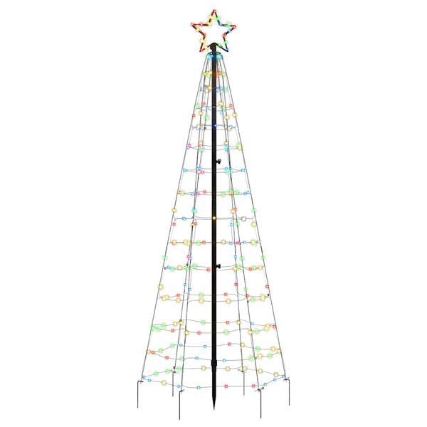 vidaXL Albero di Natale a LED con Punte 220 LED Colorato 180 cm