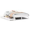 vidaXL Giroletto con Cassetti Bianco 150x200 cm Legno Massello di Pino
