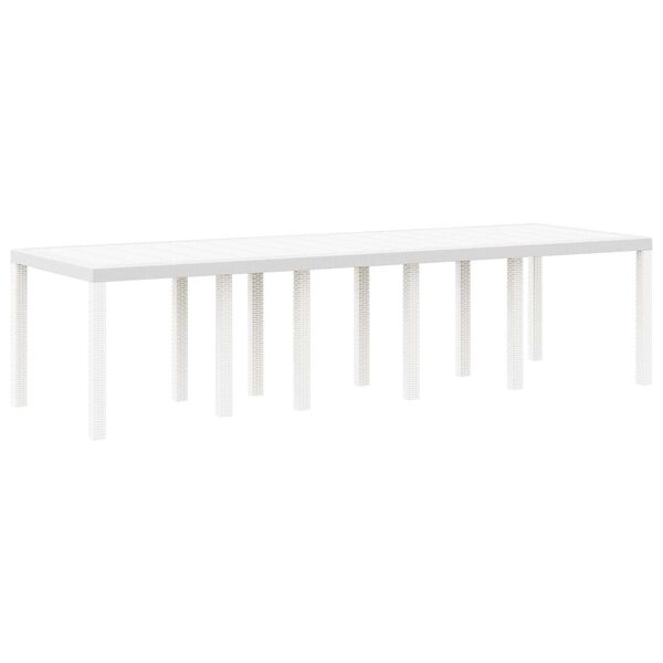 vidaXL Tavolo da Pranzo da Giardino Bianco 300 x 100 x 73 cm
