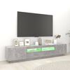 vidaXL Mobile Porta TV con Luci LED Grigio Cemento 200x35x40 cm