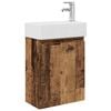vidaXL Mobile bagno con rubinetto Legno antico 45,5 x 22,5 x 84 cm