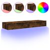 vidaXL Mobili Porta TV con Luci LED 2 pz Rovere Fumo 60x35x15,5 cm