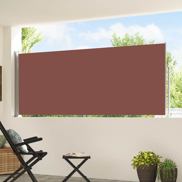 vidaXL Tenda Laterale Retrattile per Patio 120x500 cm Marrone