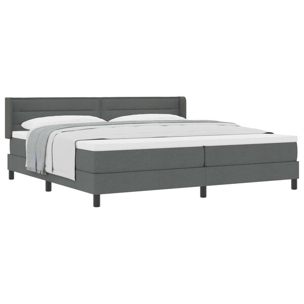 vidaXL Letto a molle con materasso Grigio scuro 200 x 200 cm Tessuto