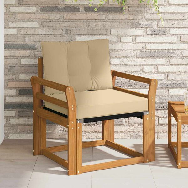 vidaXL Divano da esterno Legno di Acacia Massello e Textilene Naturale