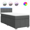 vidaXL Giroletto a Molle con Materasso Grigio Scuro 100x200 cm Tessuto