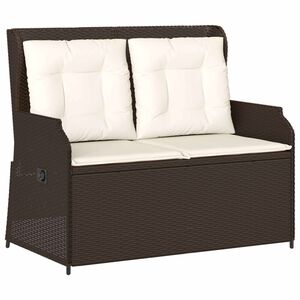 vidaXL Panchina da giardino Marrone polyrattan