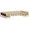 vidaXL Set di divani da esterno 10 pz Bianco e Beige