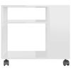 vidaXL Tavolino da Salotto Bianco Lucido 70x35x55 cm Legno Multistrato