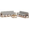 vidaXL Set di divani da esterno 9 pcs Grigio Naturale e Chiaro
