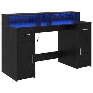 vidaXL Scrivania Rovere nero 140 x 55 x 91 cm Legno ingegnerizzato