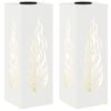 vidaXL Faro LED solare per sentieri 2 pz Bianco caldo 18 x 18 x 50 cm