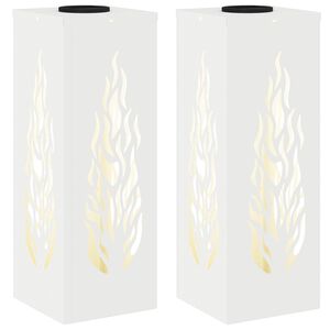 vidaXL Faro LED solare per sentieri 2 pz Bianco caldo 18 x 18 x 50 cm