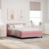 vidaXL Letto a Sorgente LED con materasso Rosa 140 x 190 cm Velluto