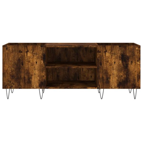 vidaXL Mobile Porta Dischi Rovere Fumo 121x38x48 cm Legno Multistrato