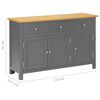 vidaXL Credenza 110x33,5x70 cm in Legno Massello di Rovere