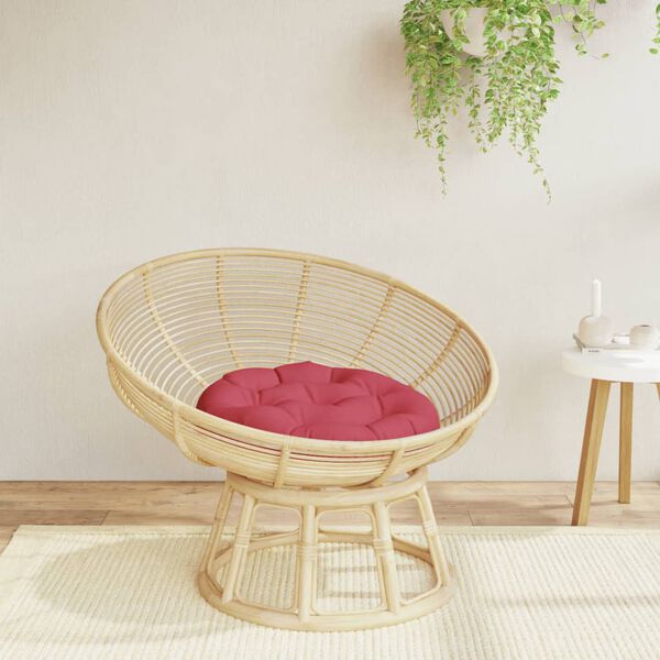 vidaXL Cuscino Rotondo Rosso Vino &Oslash; 60x11 cm in Tessuto Oxford