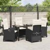 vidaXL Set da Pranzo per Giardino con cuscino 5 pcs Nero polyrattan