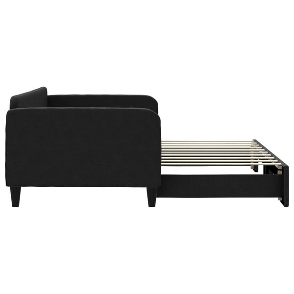 vidaXL Divano Letto con Letto Estraibile Nero 90x190 cm in Tessuto