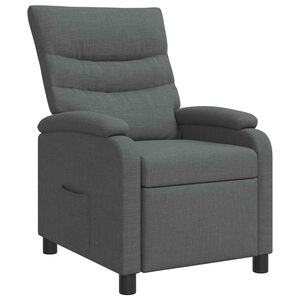 vidaXL Poltrona reclinabile Grigio Scuro Tessuto