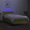 vidaXL Letto a Molle con Materasso e LED Verde 90x190 cm in Tessuto