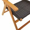 vidaXL Set Pranzo Giardino 7 pz Nero in Polyrattan e Legno Massello