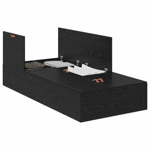 vidaXL Struttura letto con contenitore Rovere Nero 80 x 200 cm
