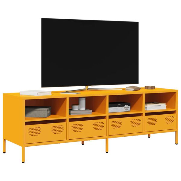 vidaXL Mobile TV Giallo Senape 135x39x43,5 cm in Acciaio