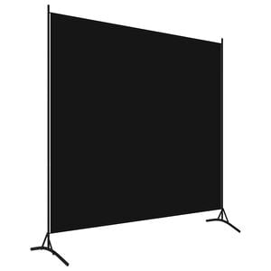 vidaXL Paravento Nero 175x180 cm in Tessuto