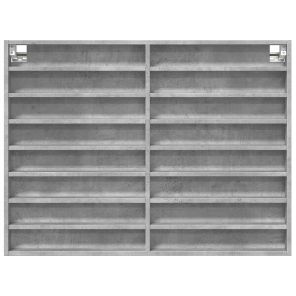 vidaXL Armadietto Vetrina Grigio Cemento 100x8,5x75 cm Multistrato