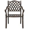 vidaXL Set da Pranzo per Giardino 7 pcs Bronzo 90 x 90 x 75 cm