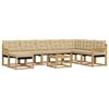 vidaXL Set di divani da esterno con cuscino 9 pcs Bianco e Beige