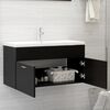 vidaXL Mobile Sottolavabo Nero 90x38,5x46 cm in Legno Multistrato