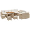 vidaXL Set Divano da Giardino 14 pcs Beige polyrattan