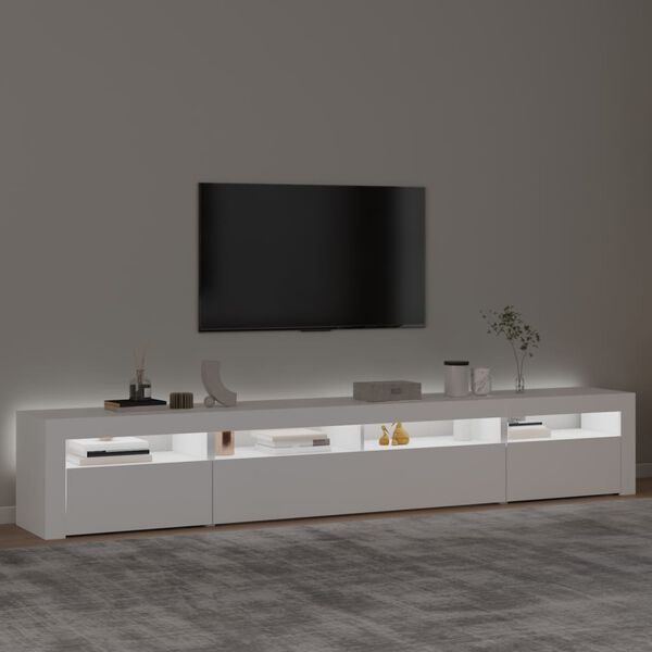 vidaXL Mobile Porta TV con Luci LED Bianco 240x35x40 cm