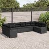 vidaXL Set Divano da Giardino con archiviazione 10 pcs Nero polyrattan
