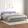 vidaXL Letto a Molle con Materasso e LED Grigio Chiaro 200x200 cm Velluto