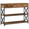 vidaXL Tavolo Consolle con cassetto Legno vecchio 100 x 28 x 75 cm