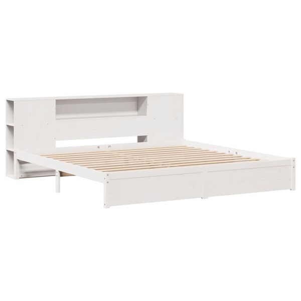 vidaXL Letto Libreria senza Materasso Bianco 200x200 cm Legno di Pino