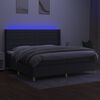 vidaXL Letto a Molle Materasso e LED Grigio Scuro 200x200cm in Tessuto